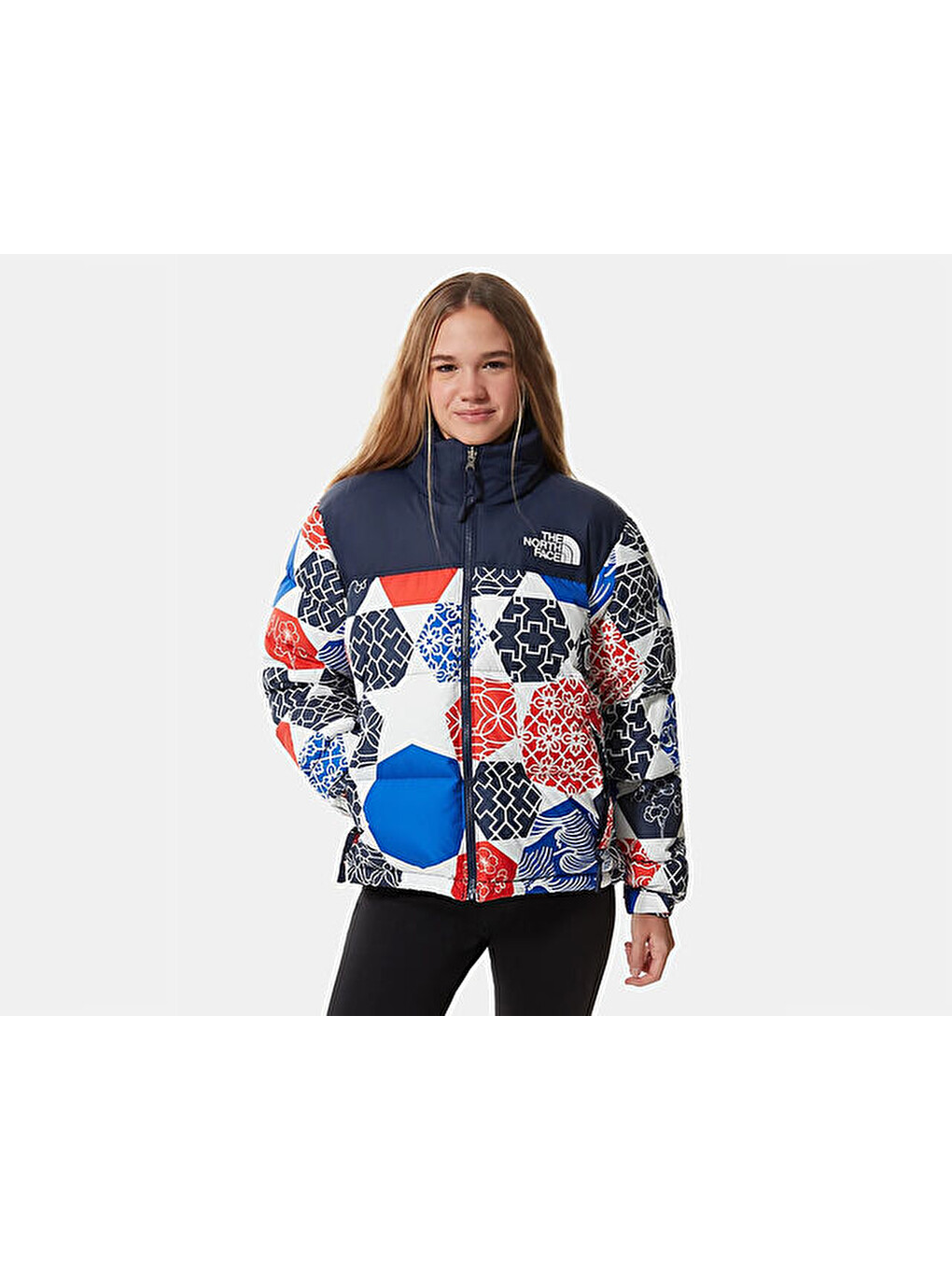 Karışık W Printed 1996 Retro Nuptse Jacket Kadın Outdoor Montu Nf0a5ıxk3h11 Çok Renkli-11