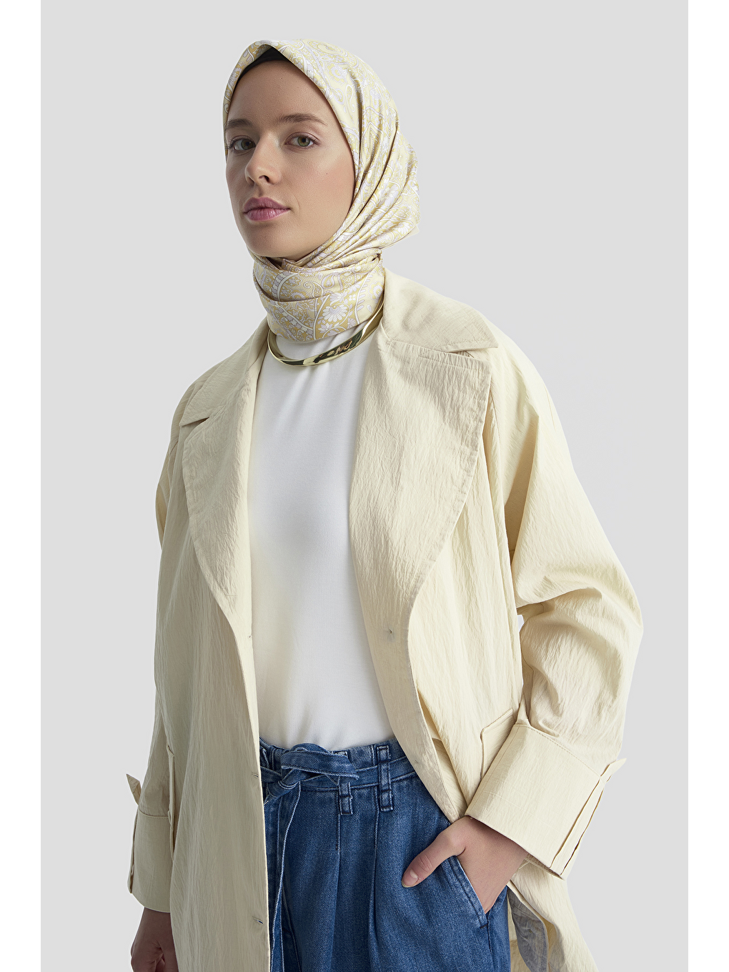 Bej Pamuk Karışımlı Blazer Ceket Kum-3