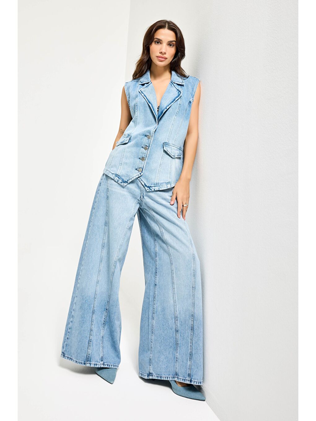 Mavi Kadın Ice Jean Rengi 4s6-27 Palazzo Fit Viskon Kumaş Denim Jean-3