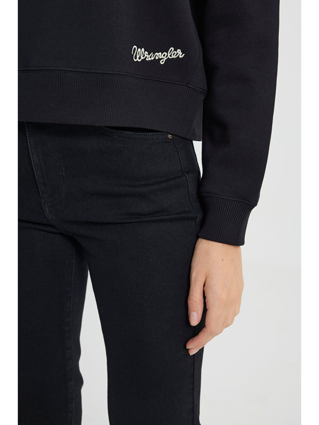 Regular Fit Normal Kesim Kapüşonlu İçi Polarlı Siyah Sweatshirt-7