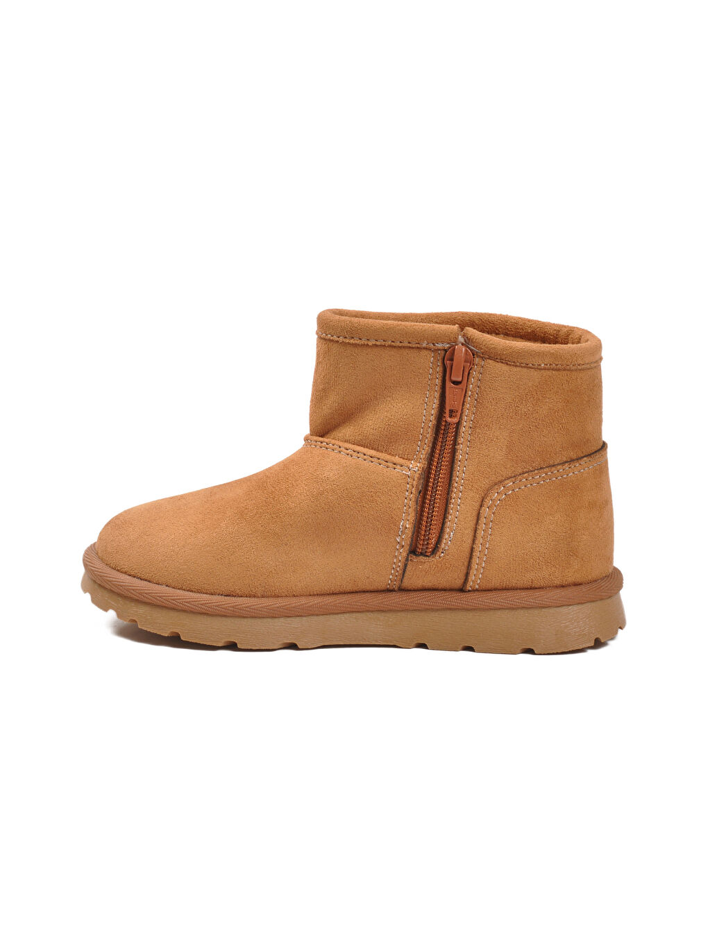 Kahverengi Taba İçi Kürklü Fermuarlı Kız Çocuk Bot 2096 P-3