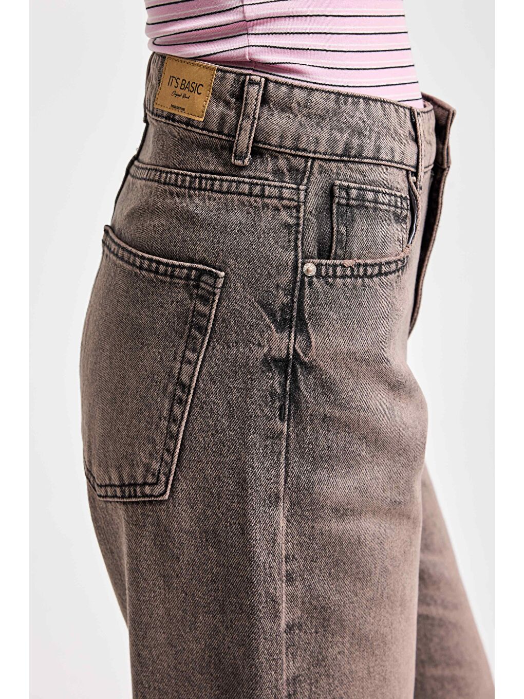 Kahverengi Kadın Kahve Jean Rengi Doris 4s6-166 Straight Fit Yüksek Bel %100 Pamuk Denim Jean-3