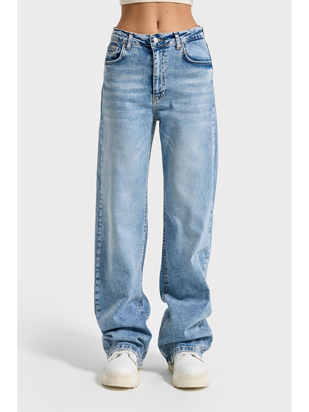 Mavi Kadın Ice Jean Rengi 4s6-99 Straight Fit Yüksek Bel Elastan Kumaş Denim Jean