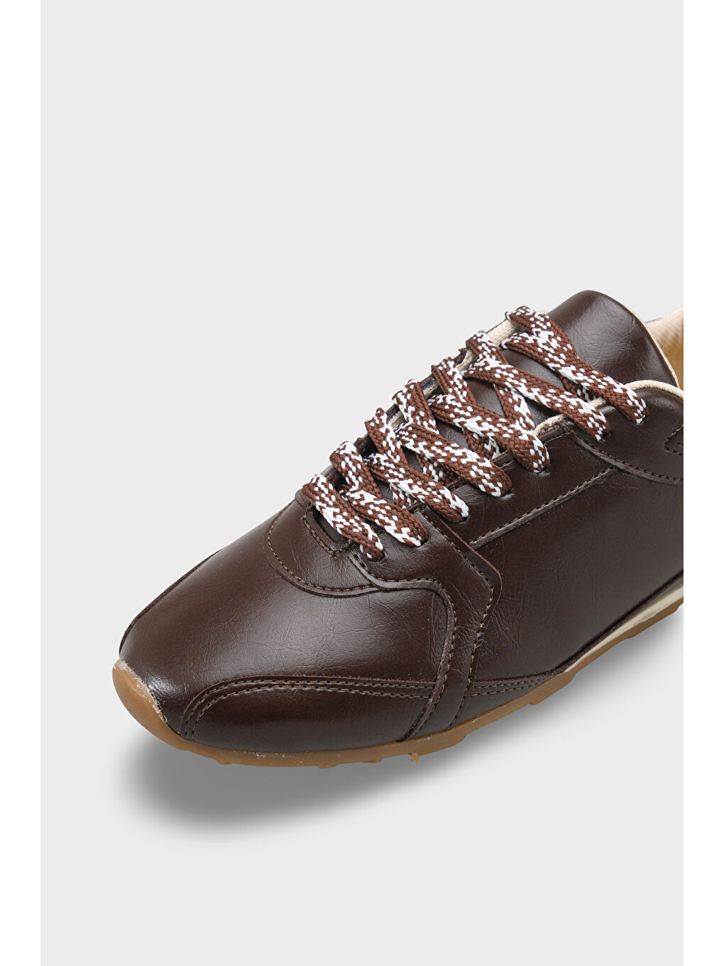 Kahverengi Catarina Yan Şerit Detaylı Bağcıklı Günlük Spor Kadın Sneaker Ayakkabı-3