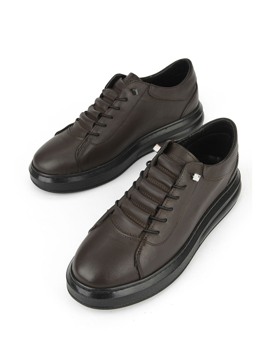Kahverengi Erkek Hakiki Deri Sneaker 153423Z73 Kahve-4