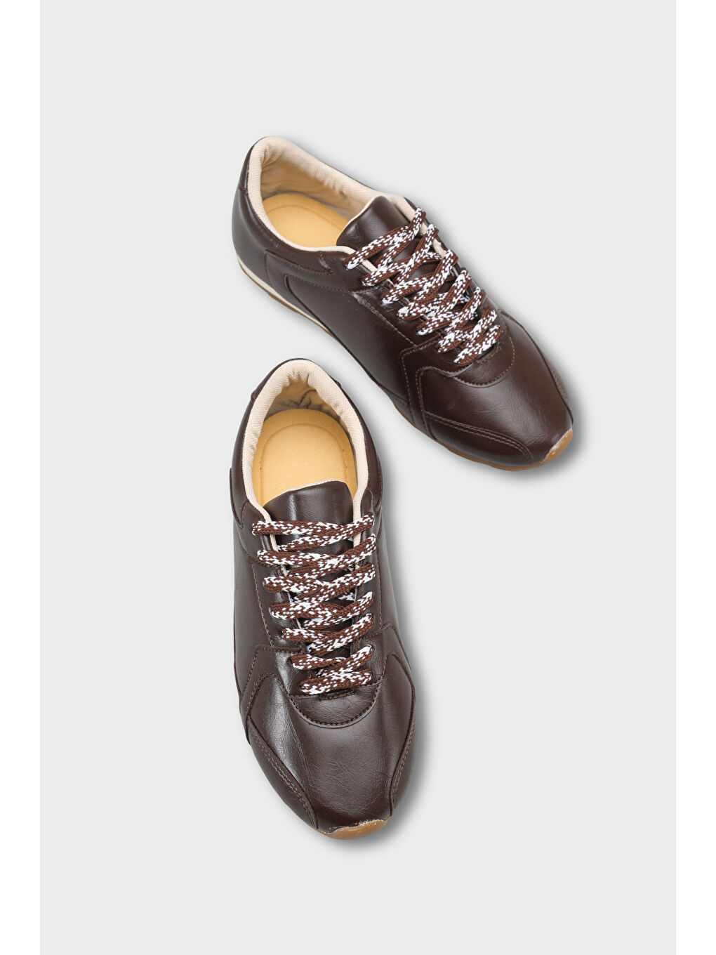 Kahverengi Catarina Yan Şerit Detaylı Bağcıklı Günlük Spor Kadın Sneaker Ayakkabı-5