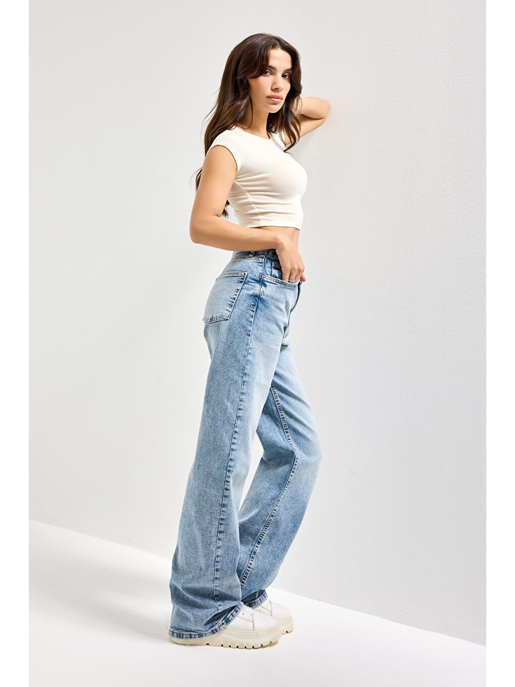 Mavi Kadın Ice Jean Rengi 4s6-99 Straight Fit Yüksek Bel Elastan Kumaş Denim Jean-2