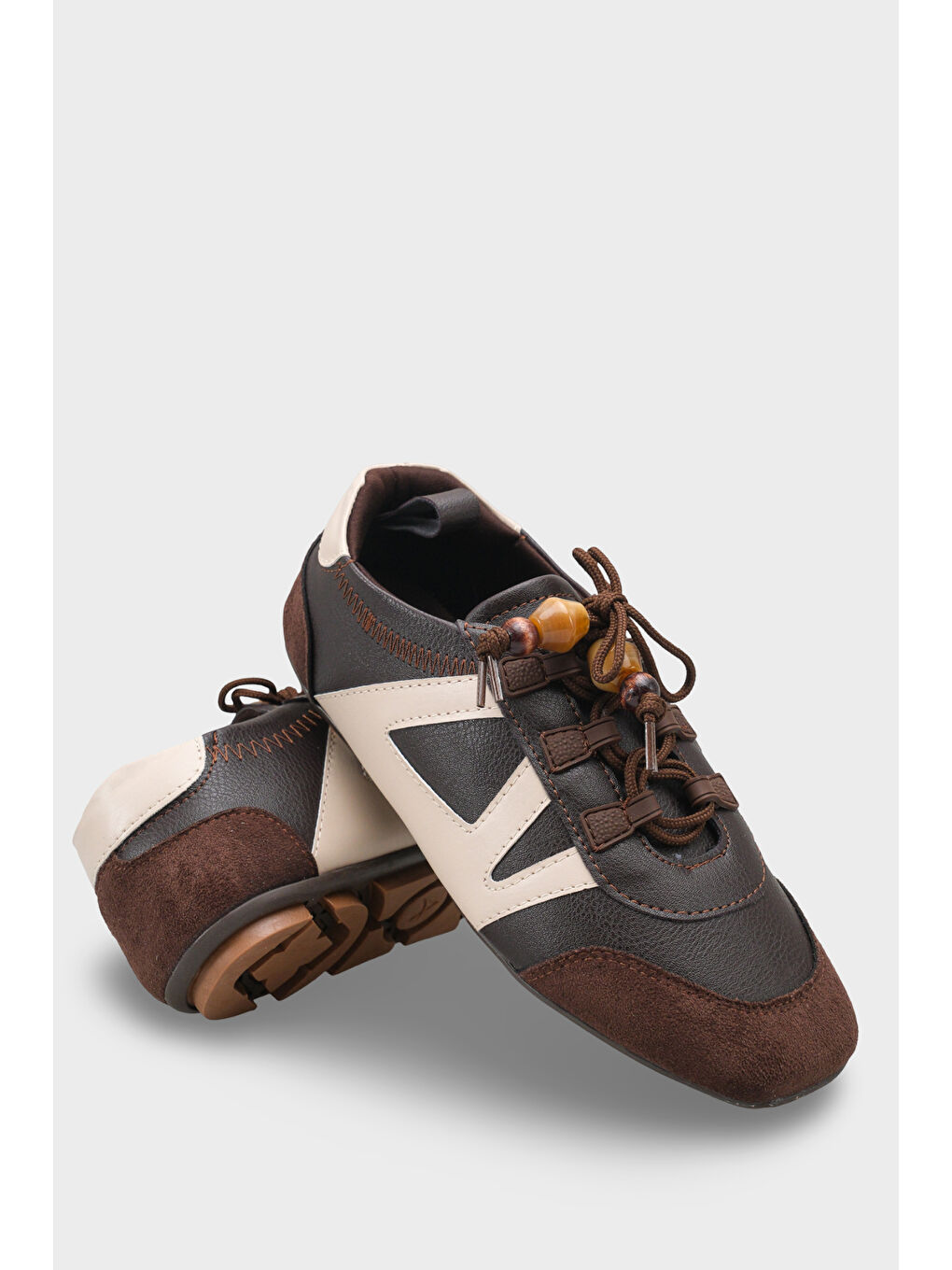 Kahverengi Kadın Sneaker Spor Ayakkabı-1