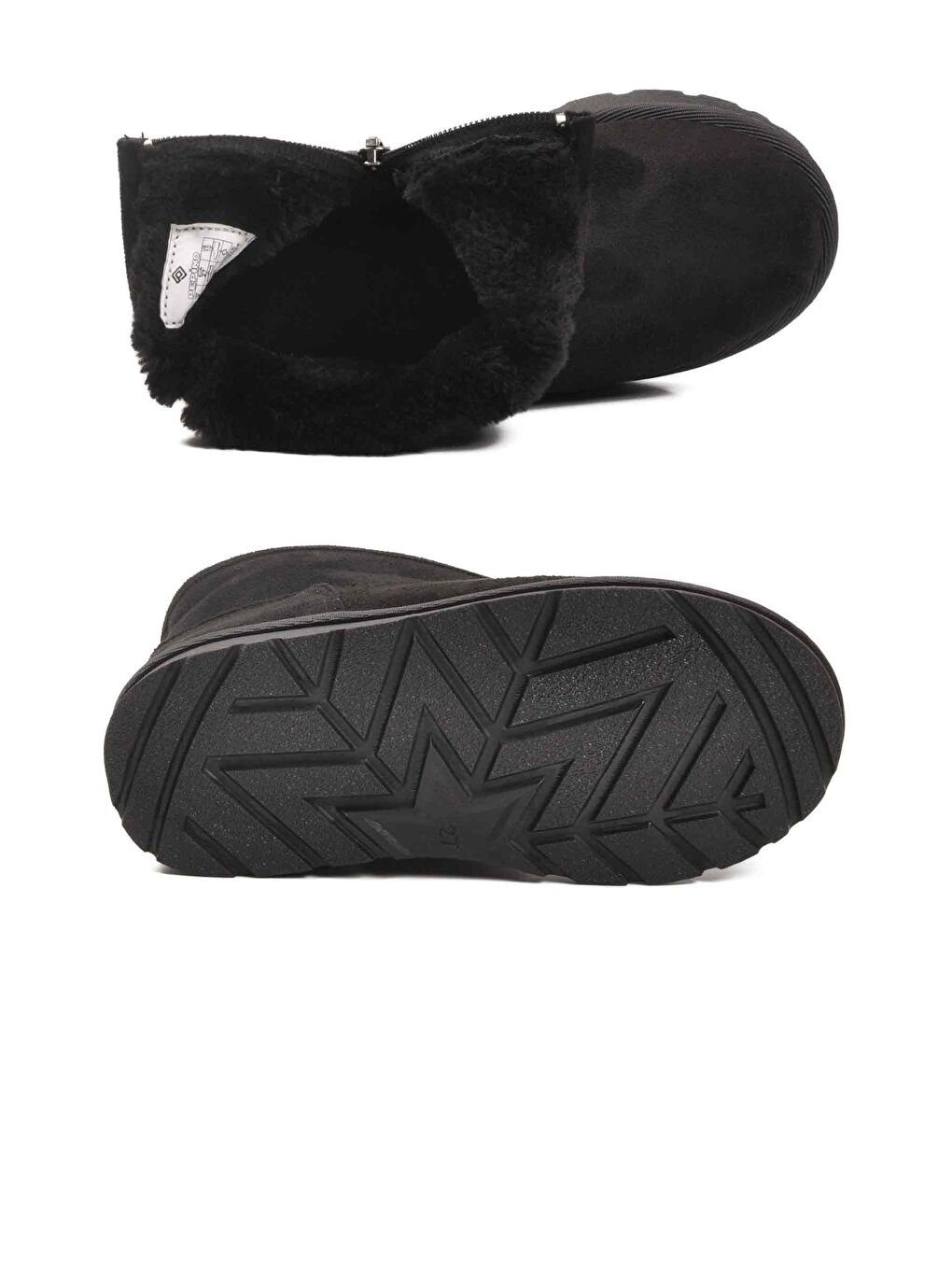 Siyah İçi Kürklü Fermuarlı Kız Çocuk Bot 2096 P-4