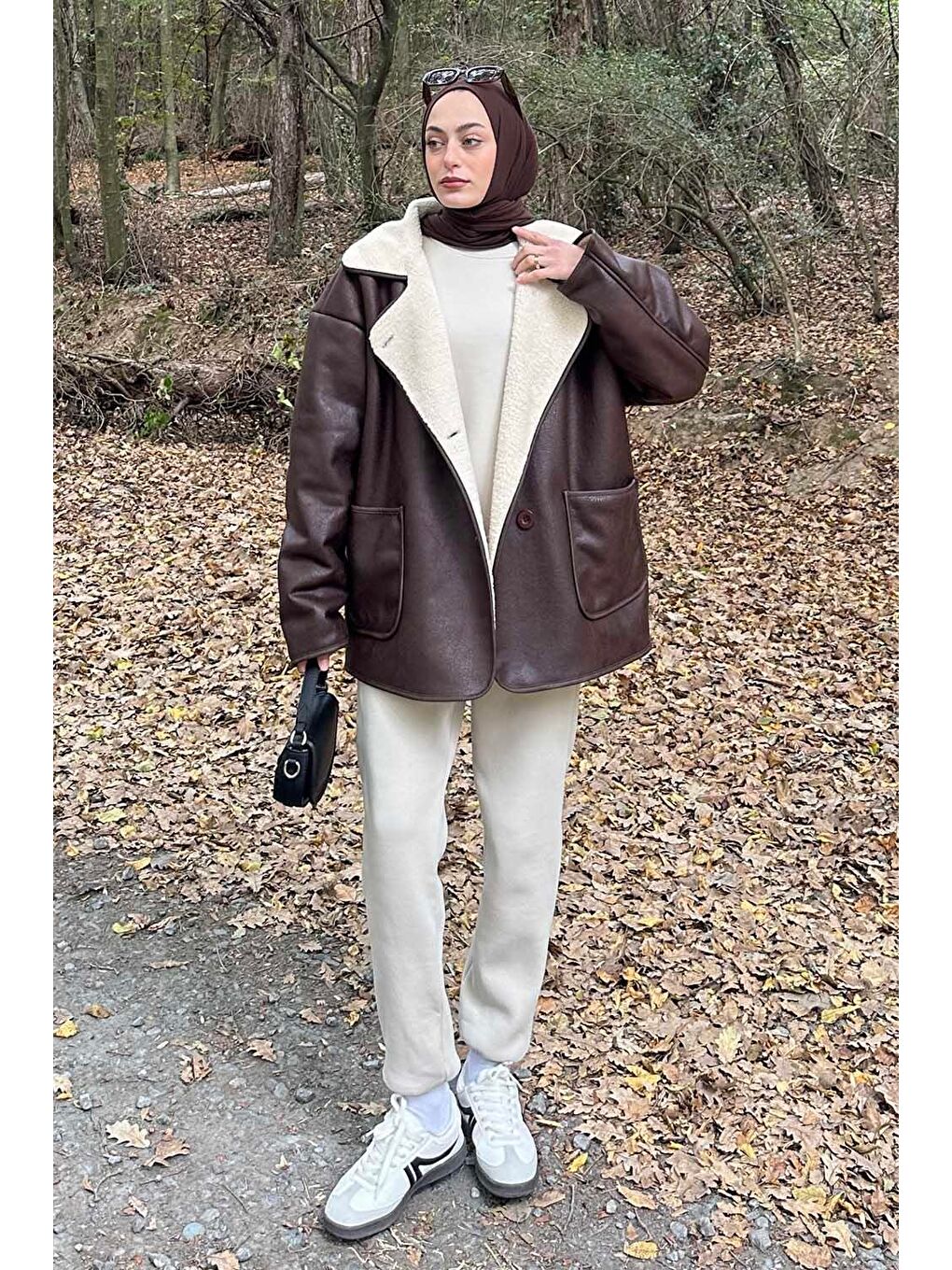 Ön Cep Detaylı Süet Mont Acı Kahverengi