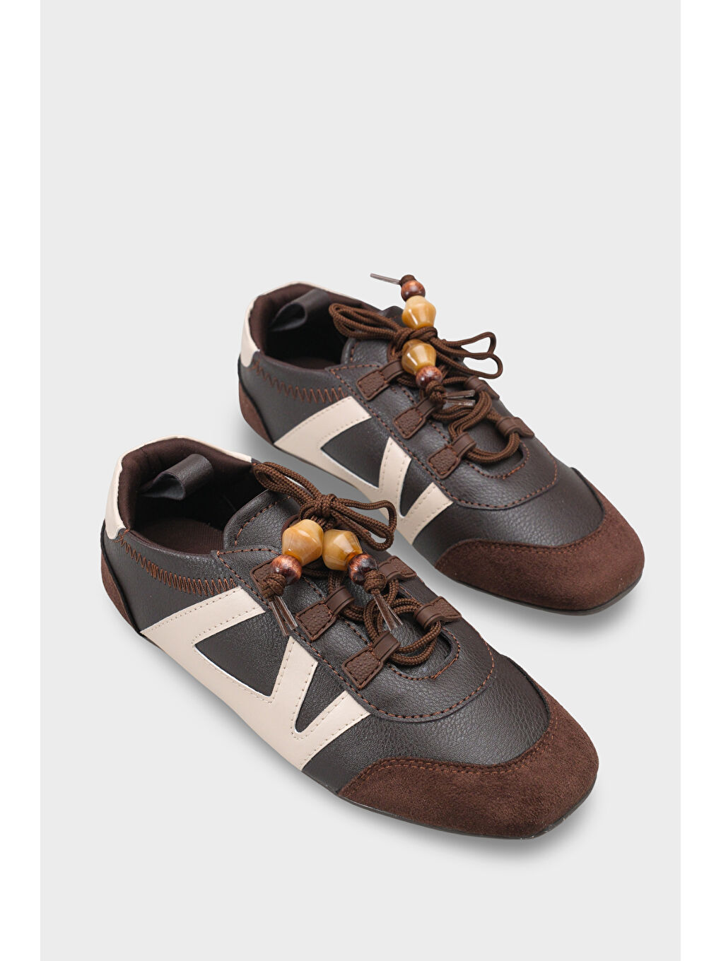 Kahverengi Kadın Sneaker Spor Ayakkabı-2