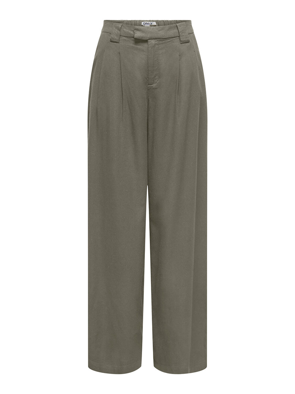 Yeşil Onlsvea Keten Karışımlı Regular Fit Orta Bel Kadın Pantolon 15364120