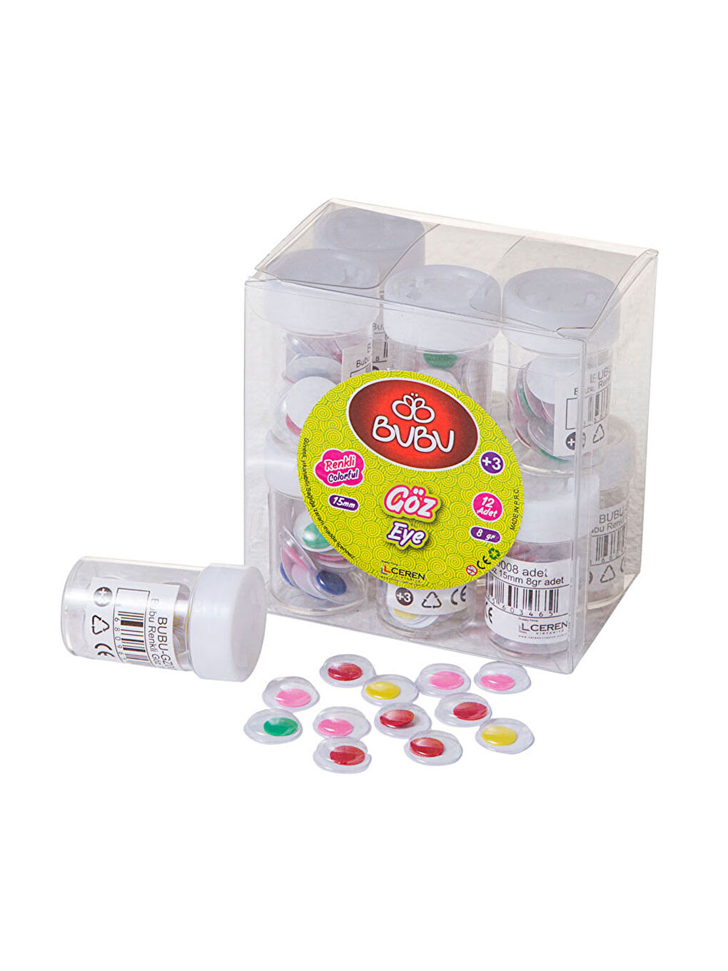 Bu-Bu Renkli Göz 15mm 8gr BUBU-GZ0008