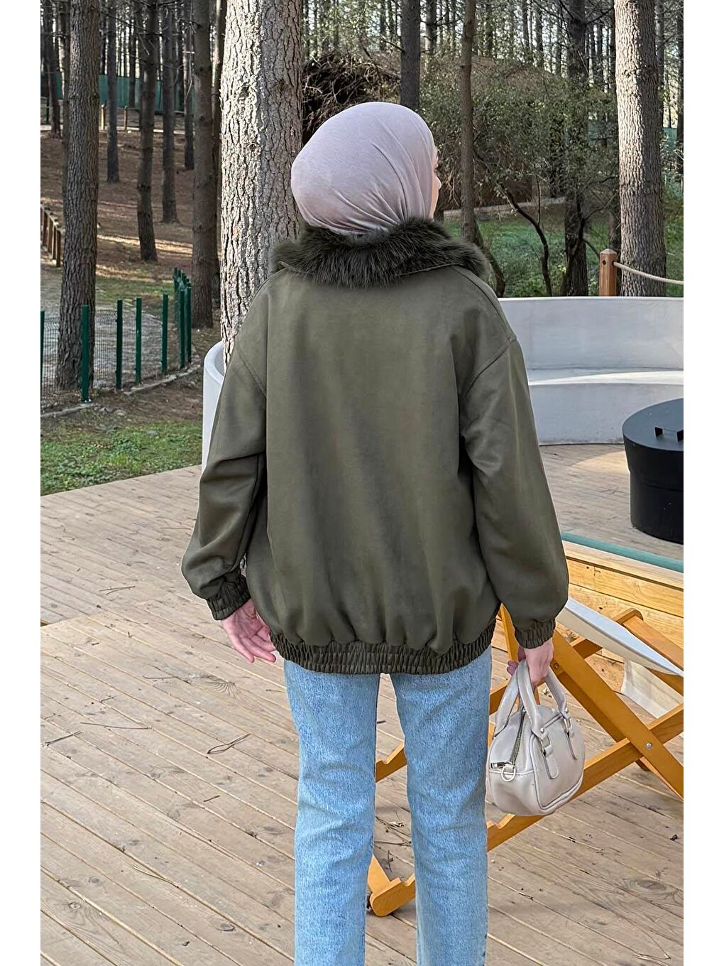 Kürk Yaka Cepli Mont Haki-3