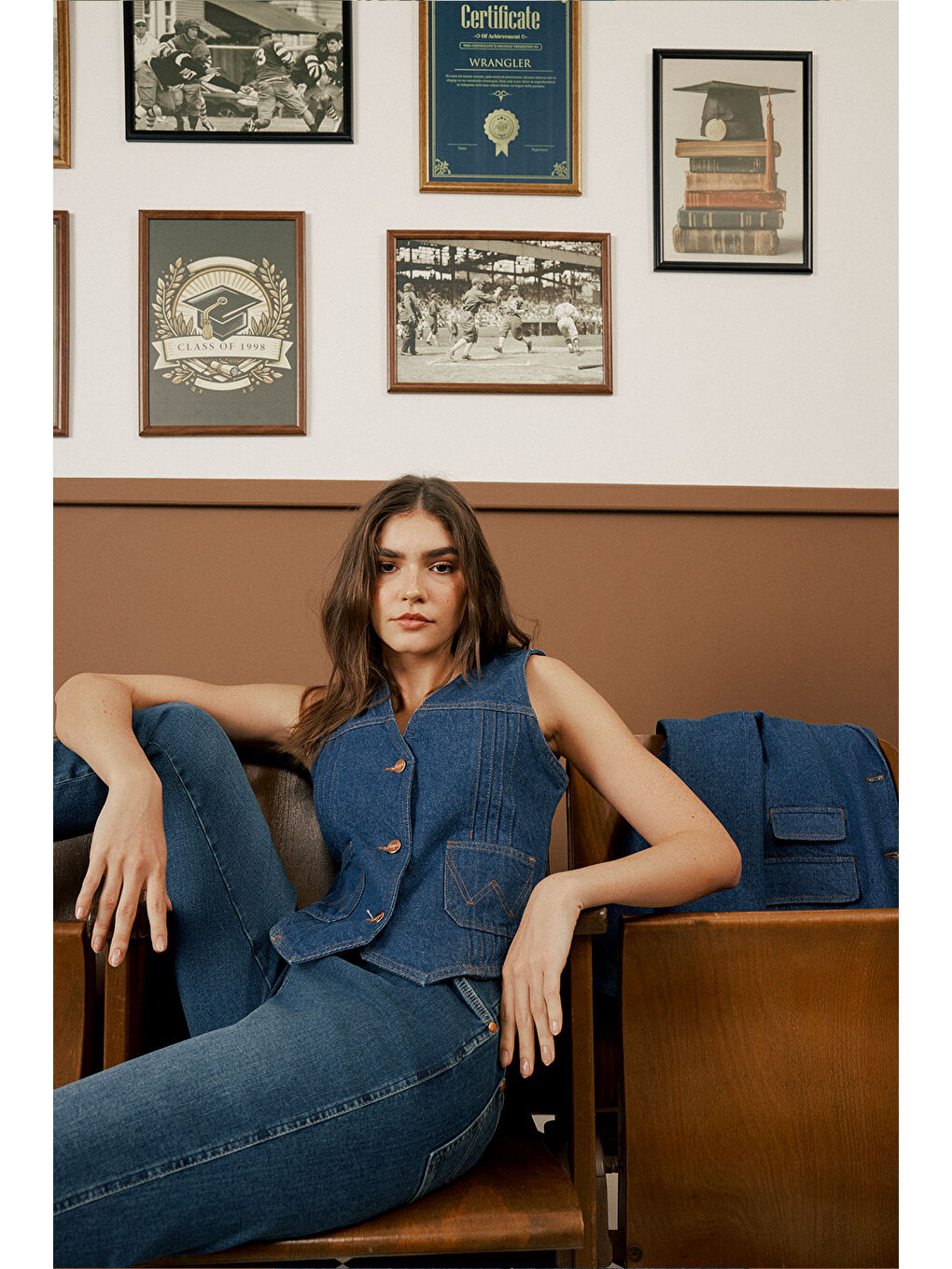 Slim Fit Dar Kesim %100 Pamuk Lacivert Jean Denim Yelek