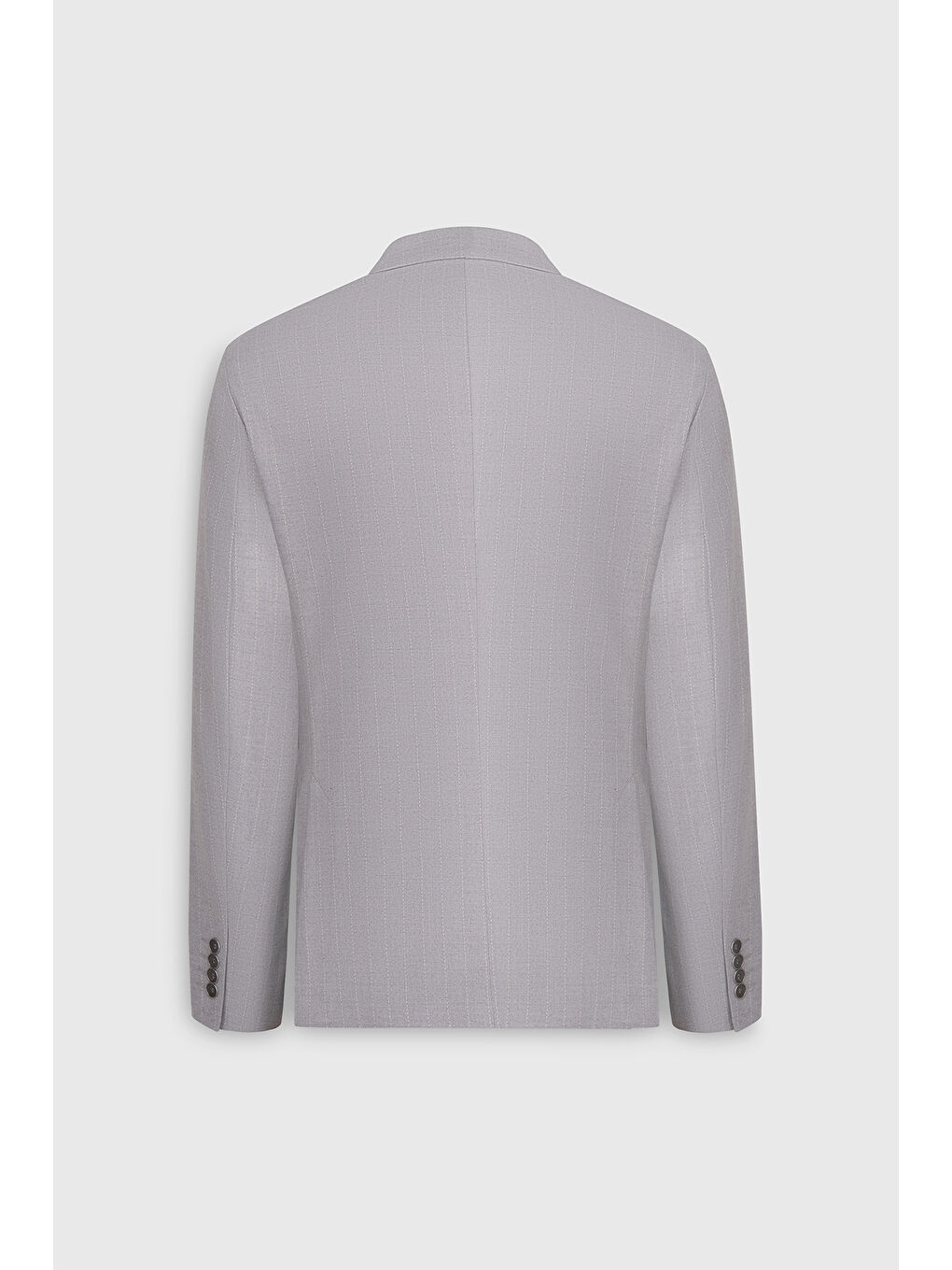 Erkek Gri-Bej Slim Fit Dar Kesim Kırlangıç Yaka Çizgili Torba Cepli Ceket-6