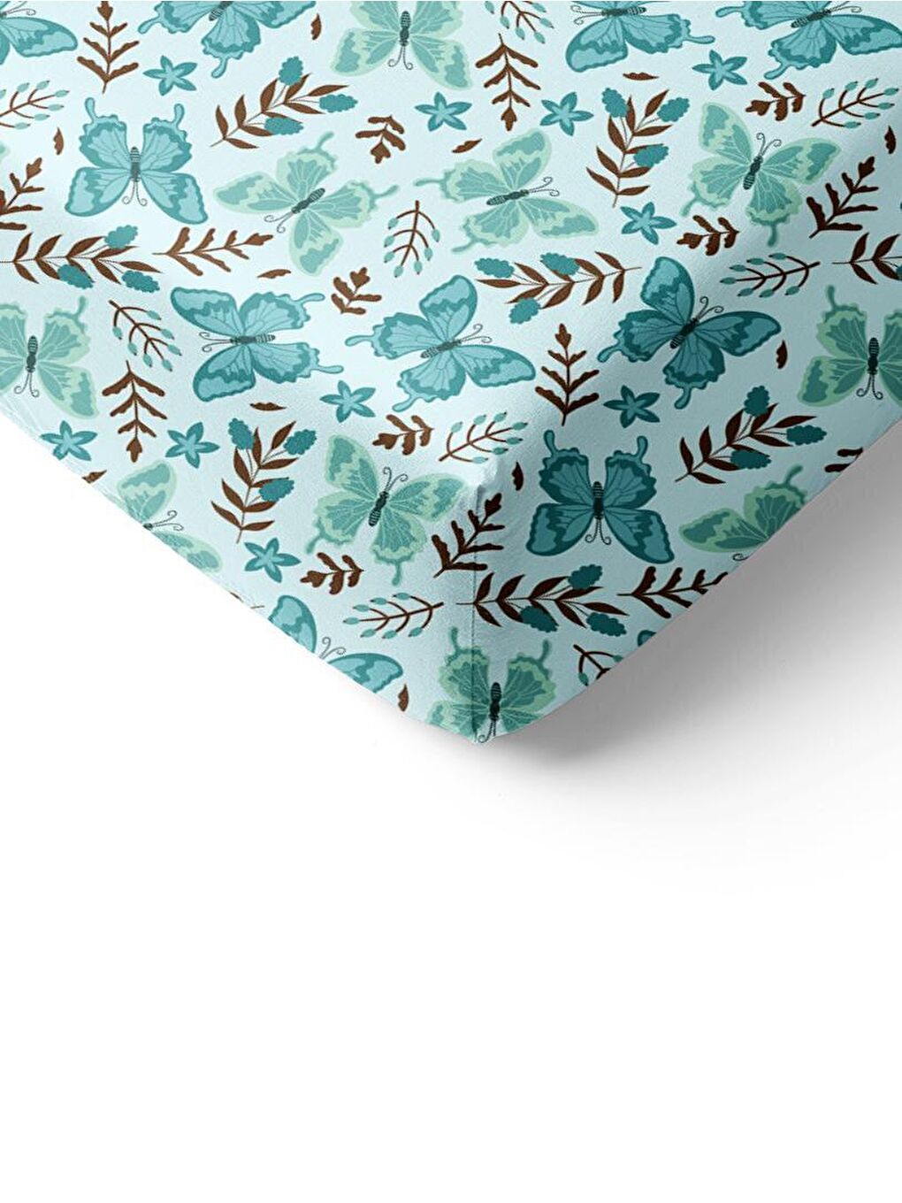 Karışık Kelebek Desen Baskılı Çift Kişilik 180x200 Çarşaf Takımı-1