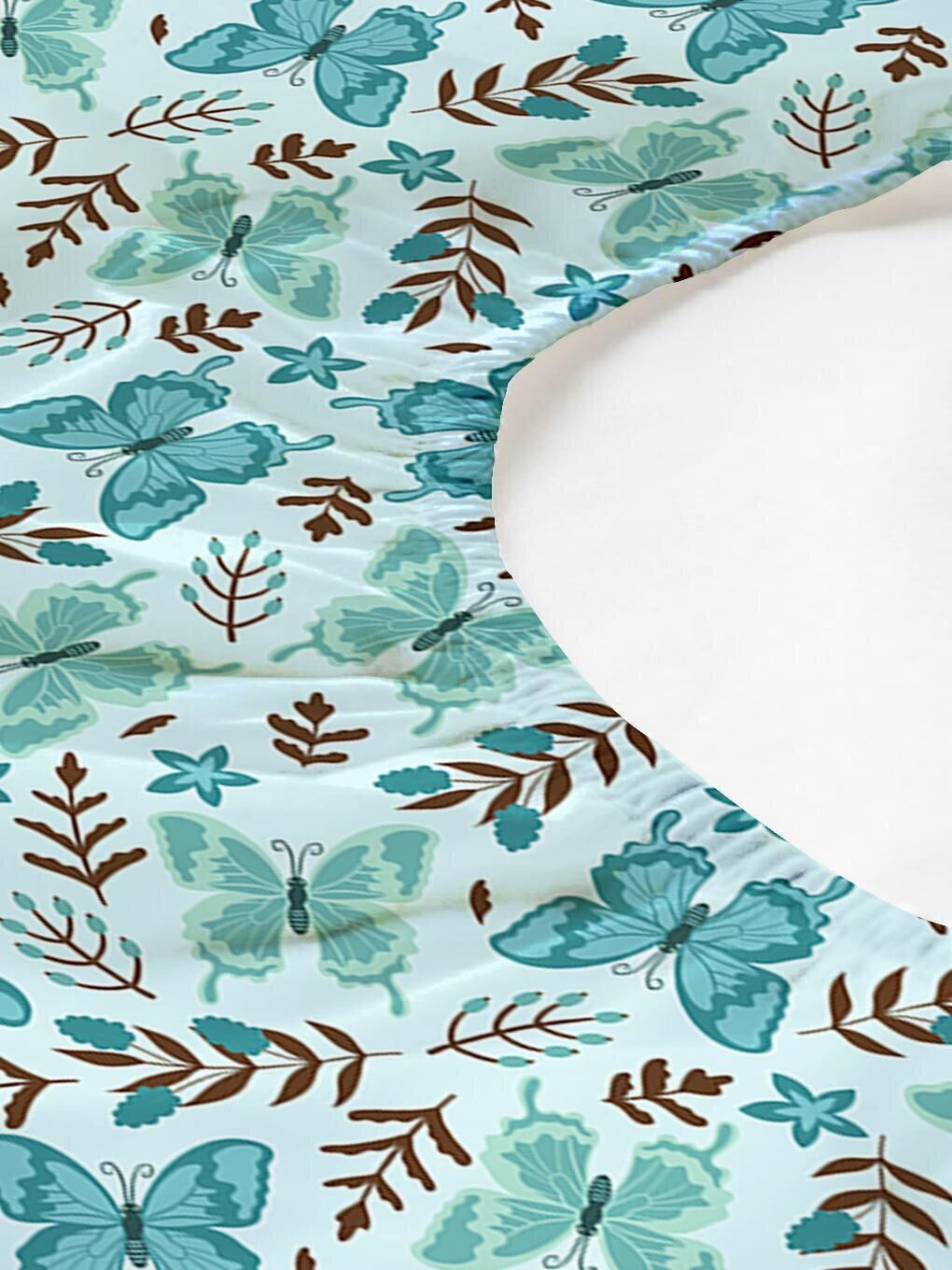 Karışık Kelebek Desen Baskılı Çift Kişilik 180x200 Çarşaf Takımı-2