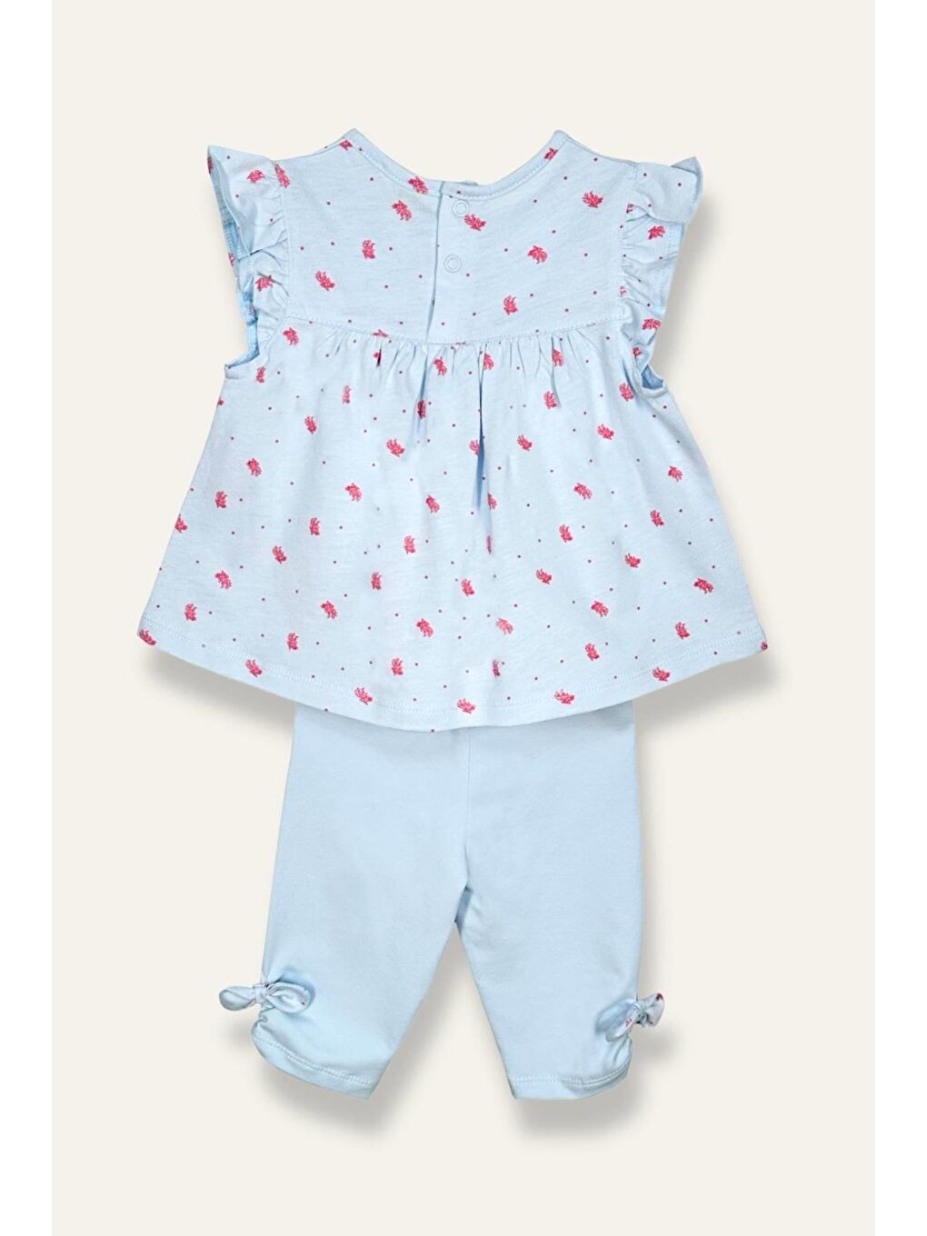 Karışık Kız Bebek Mercan Desenli Tayt Bluz Takım - Desenli-1