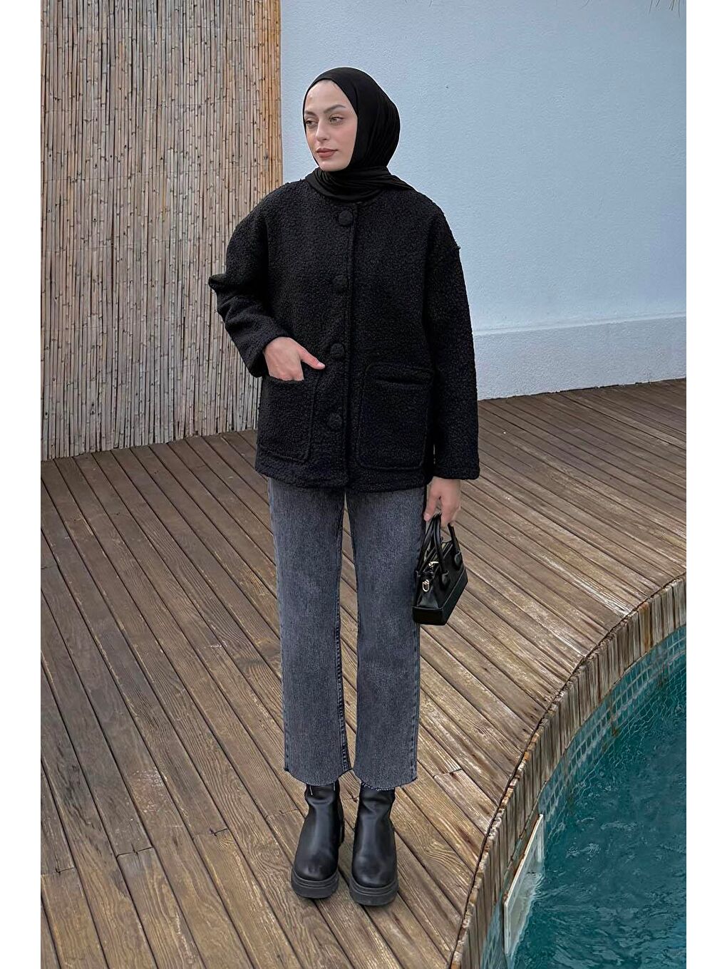 Teddy Ceket Siyah