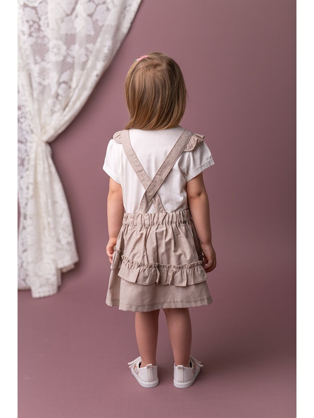 Kız Bebek Bej Love Pullu Jile Ve T-Shirt Takım (9Ay-4Yaş)-2