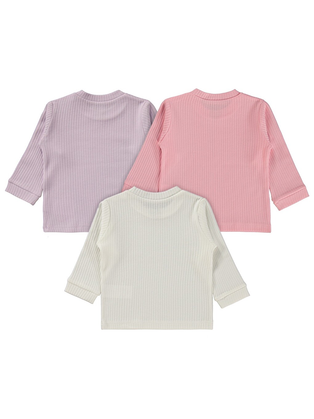 Basic 3'lü Set 6-18 Ay Sweatshirt - Pembe-2