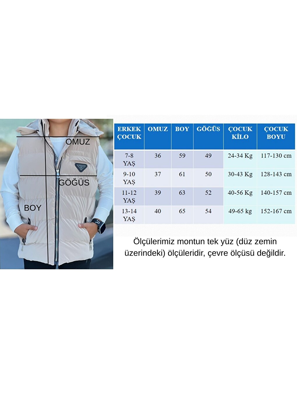 Bej Erkek Çocuk Çıtçıt Kapüşonlu Nova Kumaş Şişme Yelek Ylk3026-4
