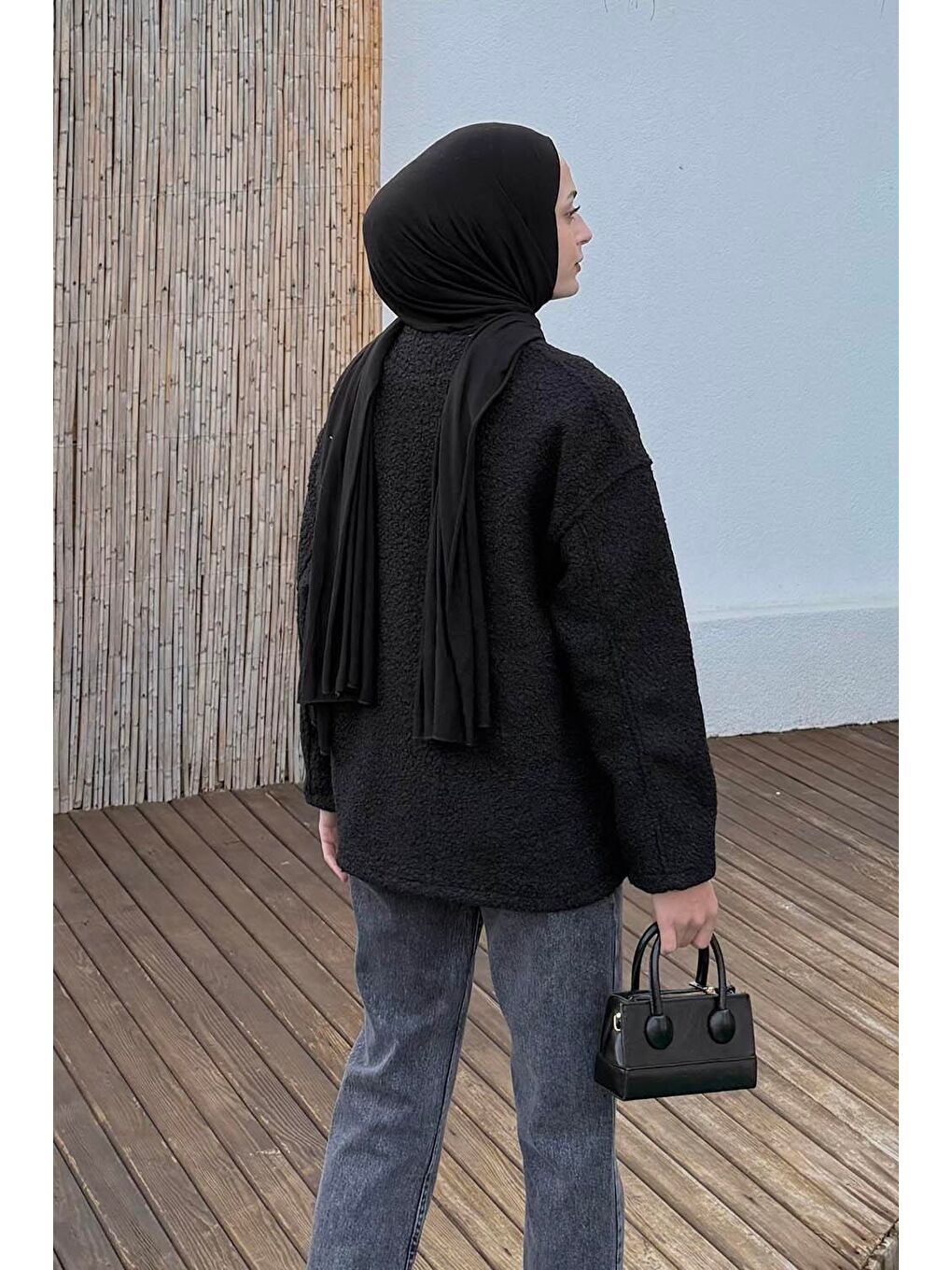 Teddy Ceket Siyah-3