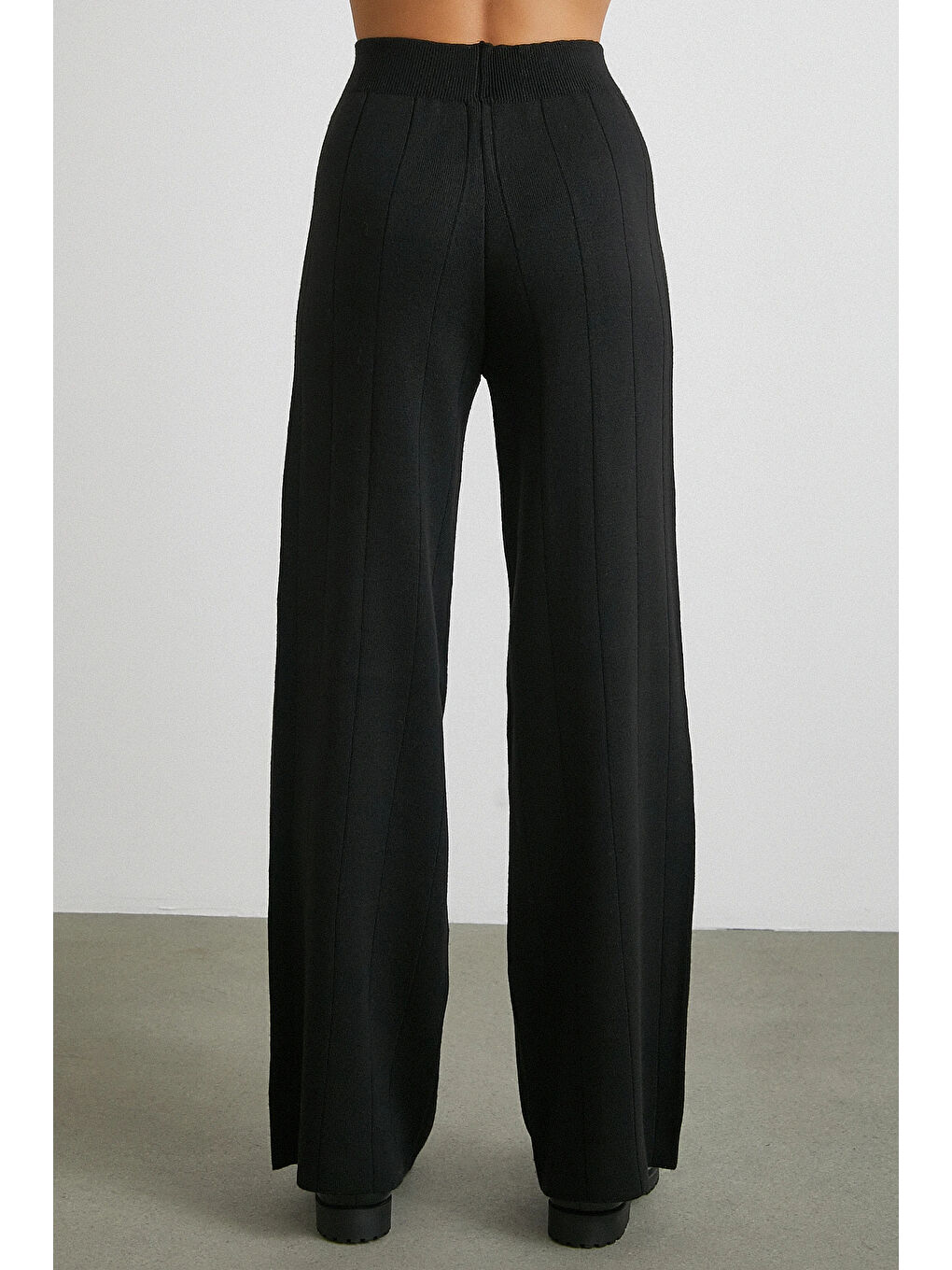 Polo Yaka Pantolonlu Triko Takım Siyah-5