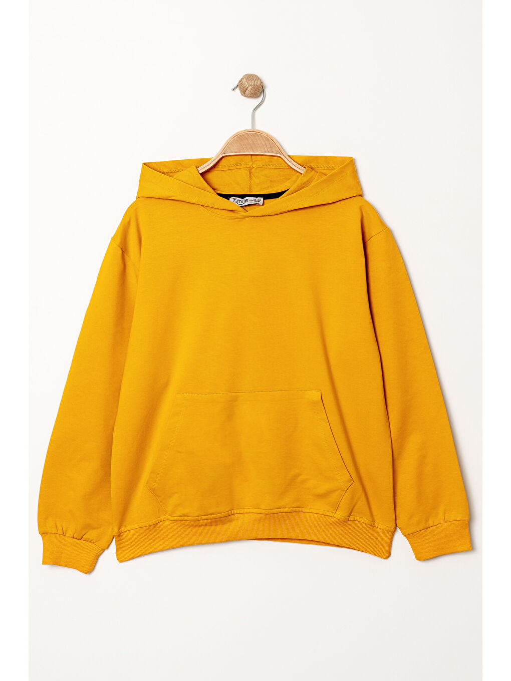 Bi&Em Smile Hardal Sarı Erkek Çocuk Hardal Kapüşonlu Kanguru Cepli 5-13 Yaş Sweatshirt- 3536-5