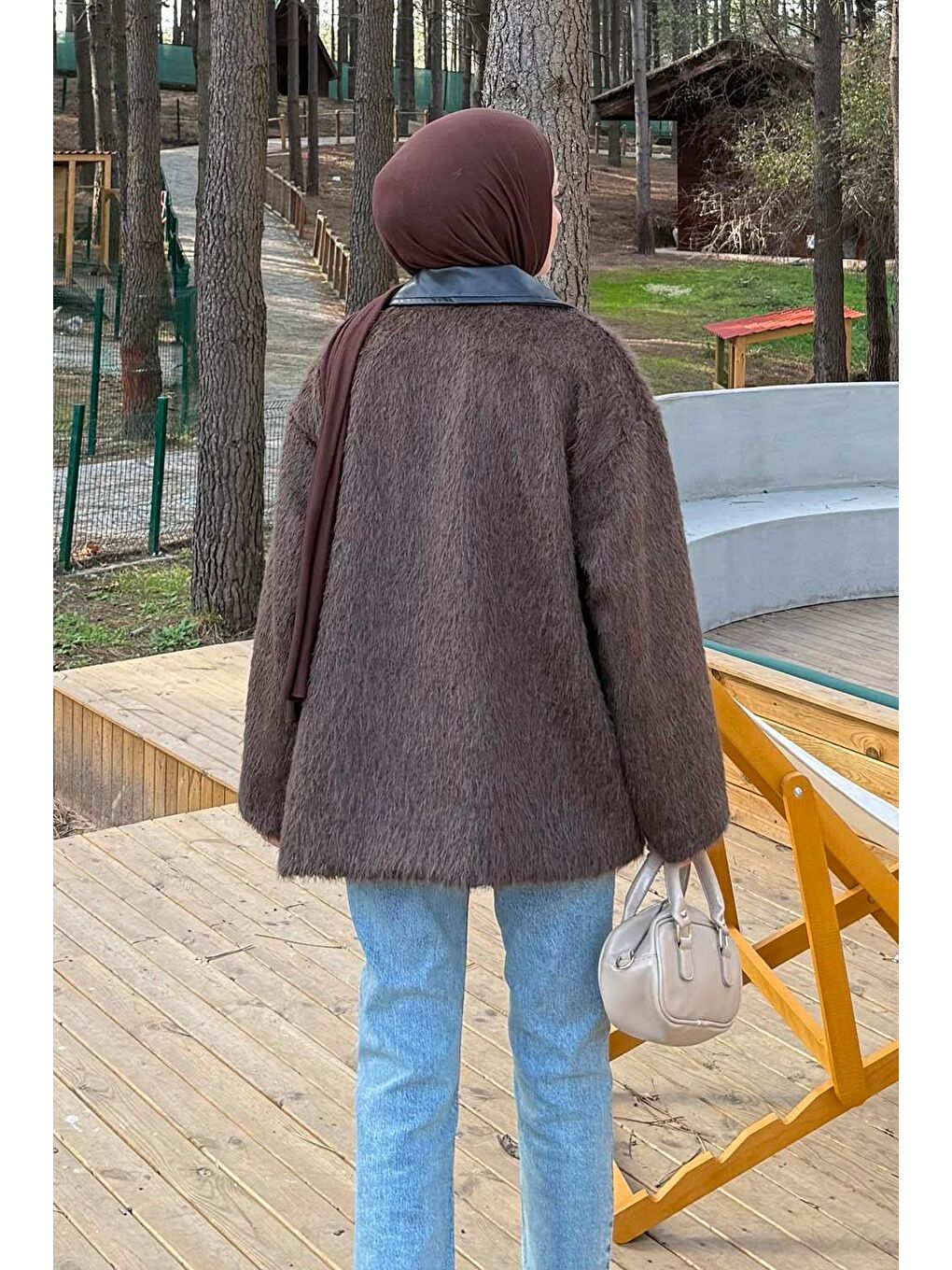 Deri Yaka Mont Acı Kahverengi-3