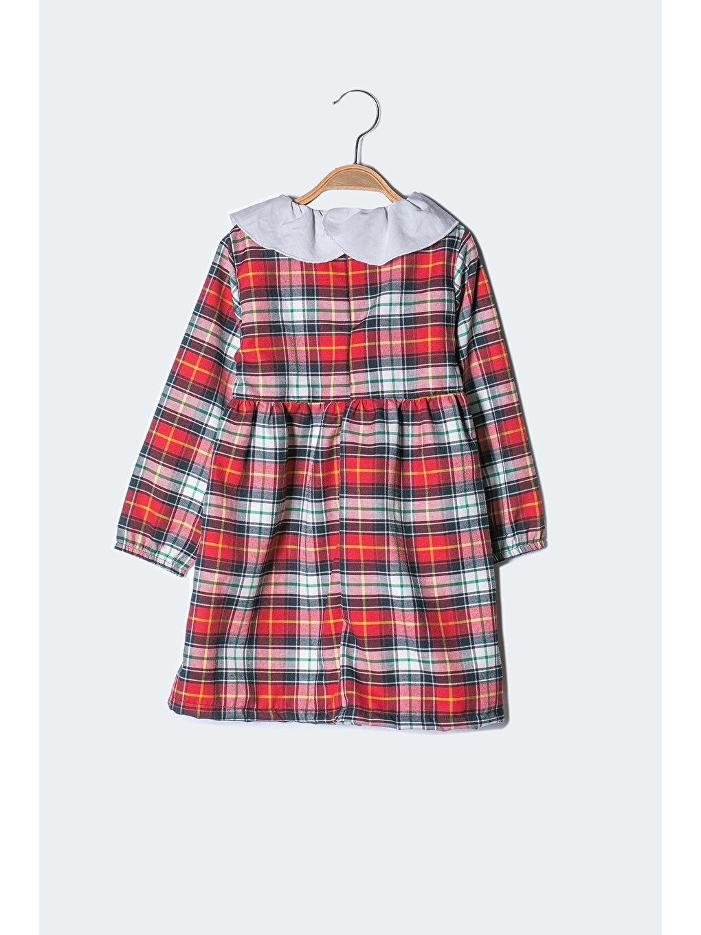 Karışık Kız Bebek Yaka Detaylı Dokuma Elbise-2