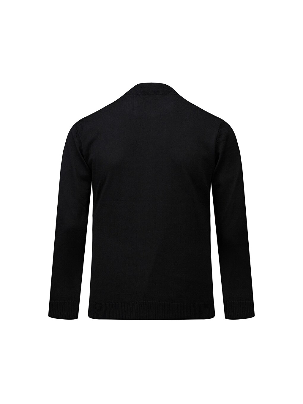 Siyah Regular Fit Yarım Balıkçı Yaka Yünlü Kazak-2