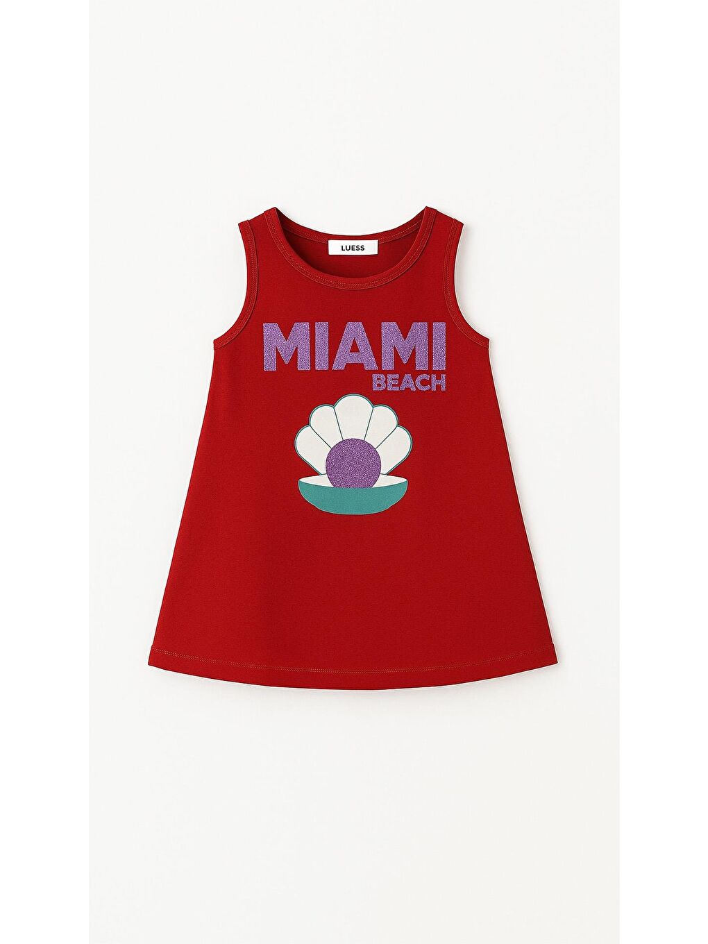 Kız Çocuk %100 Pamuklu Baskılı Elbise - Bordo  (3-4 Yaş - 8-9 Yaş)-1