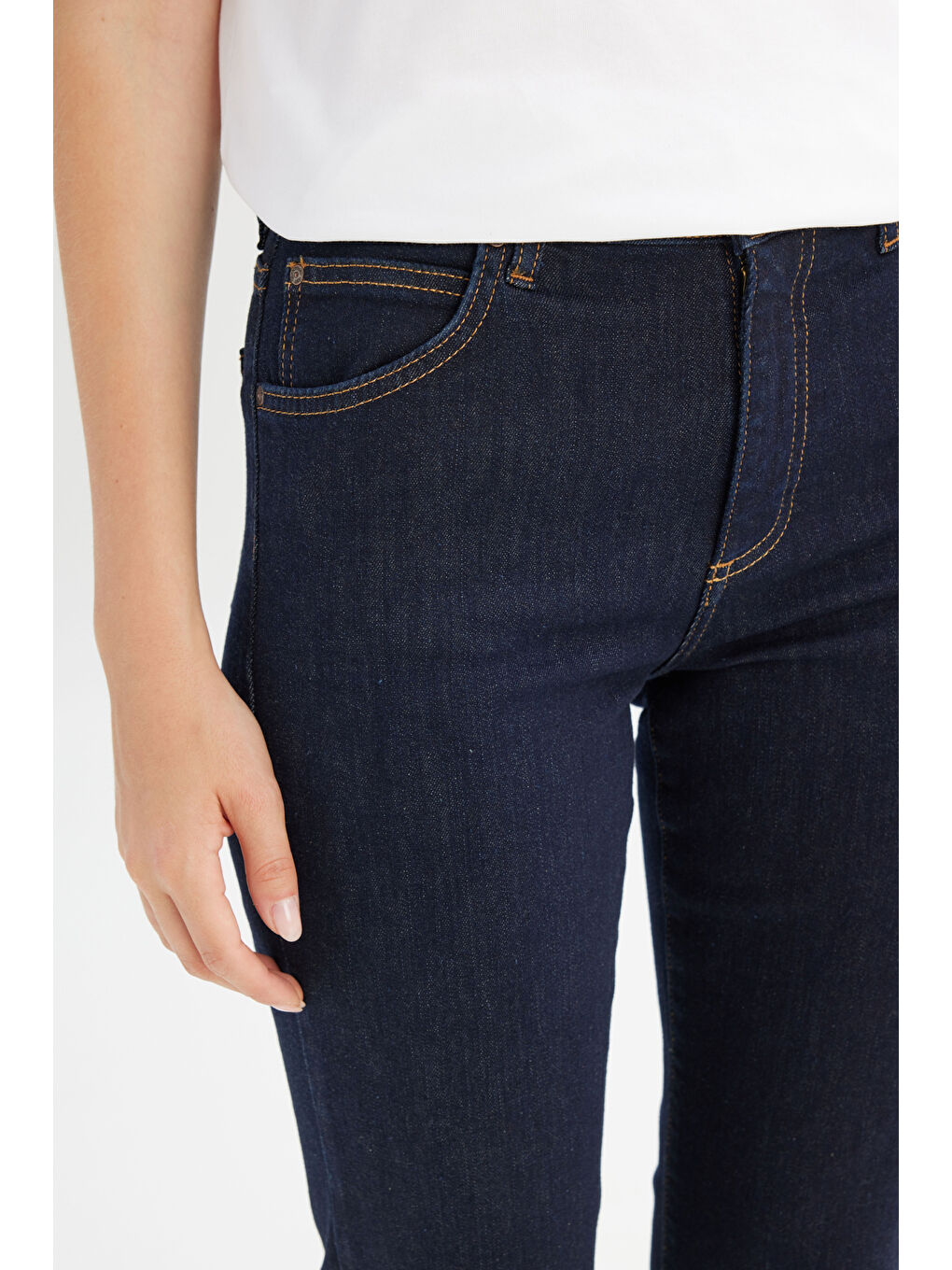 Flare Fit Normal Bel Geniş Paça Lacivert Esnek Jean Denim Pantolon-3