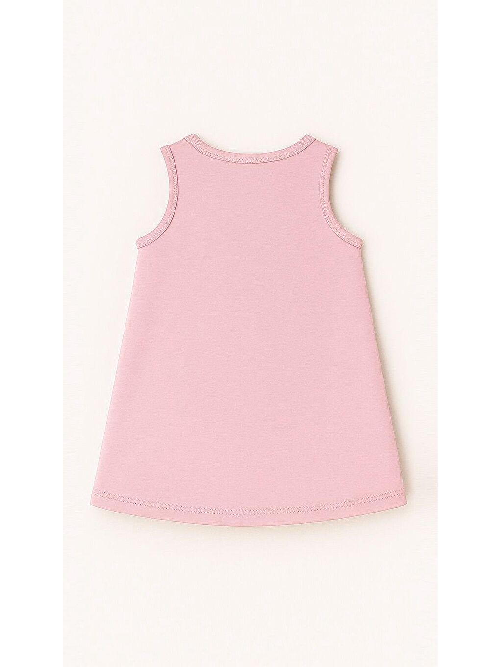 Pembe Kız Çocuk %100 Pamuklu Baskılı Elbise - Pudra (3-4 Yaş - 8-9 Yaş)-2