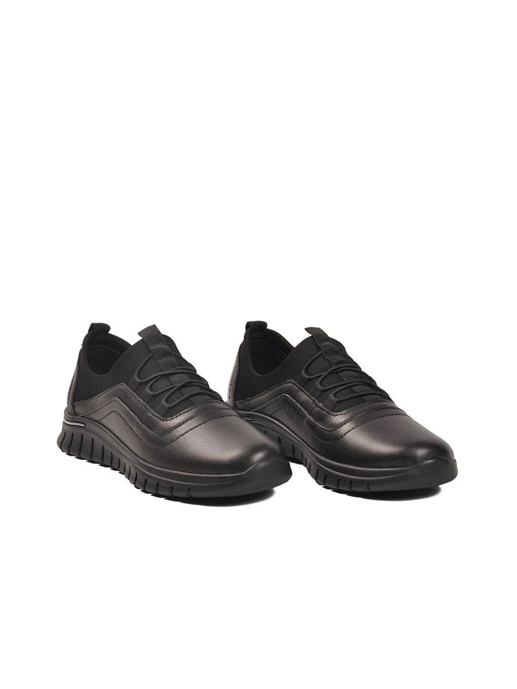 Siyah Hakiki Deri Anatomik Kadın Casual Ayakkabı Z217 Z-2