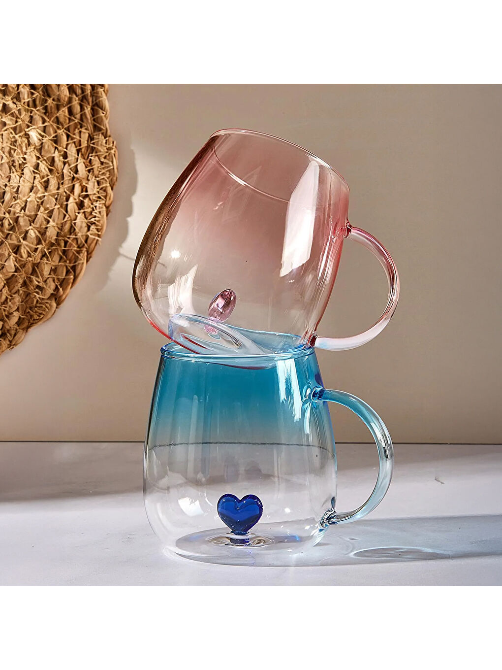 Kırmızı Love 2'li 400 ml Aşk Kupa-1