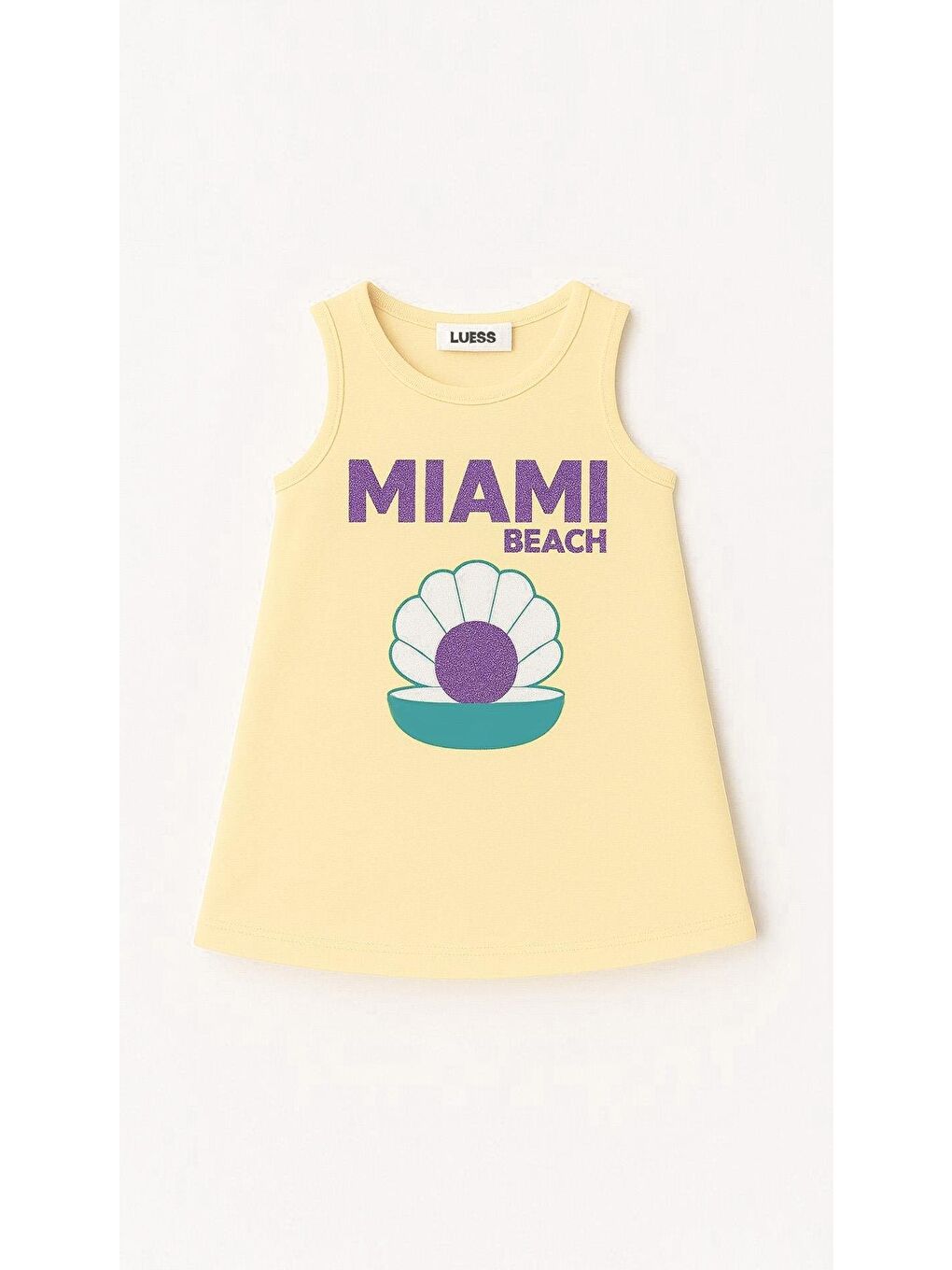 Kız Çocuk %100 Pamuklu Baskılı Elbise - Ekru (3-4 Yaş - 8-9 Yaş)-1