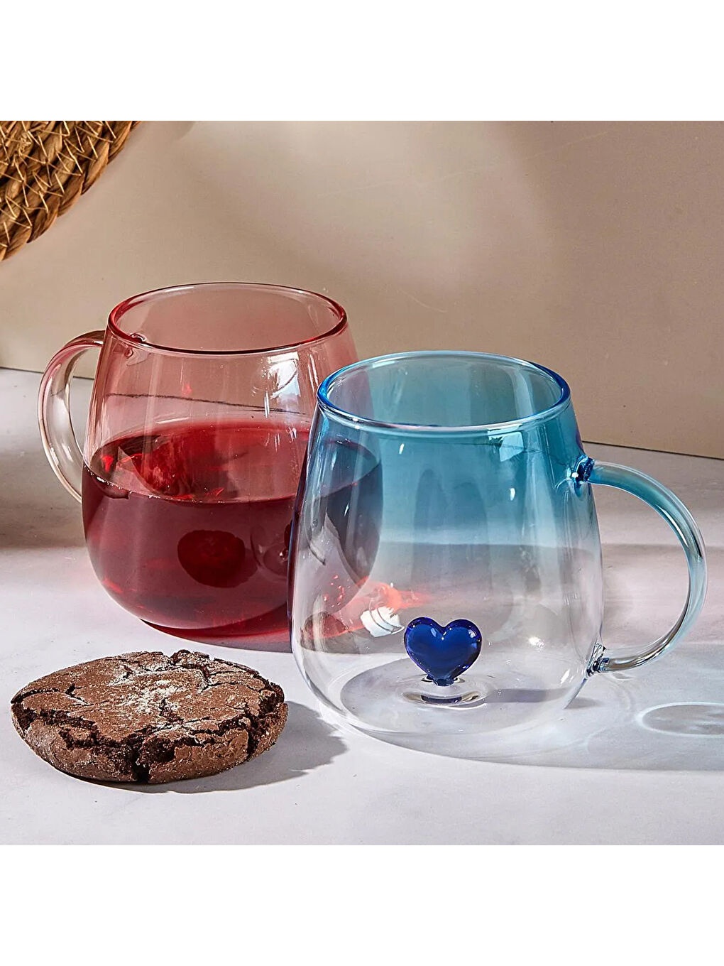 Kırmızı Love 2'li 400 ml Aşk Kupa-3