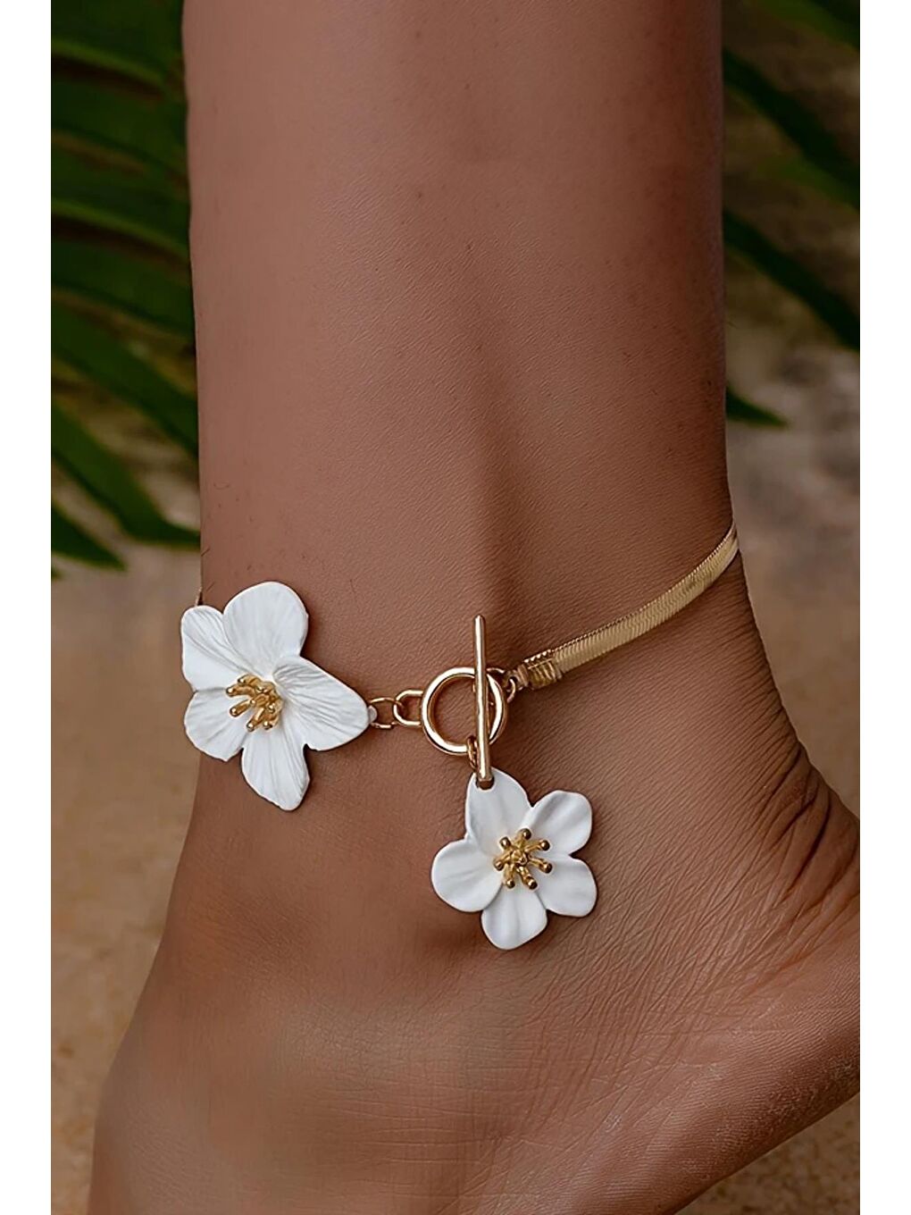 Sarı Beyaz Çiçekli İtalyan Halhal