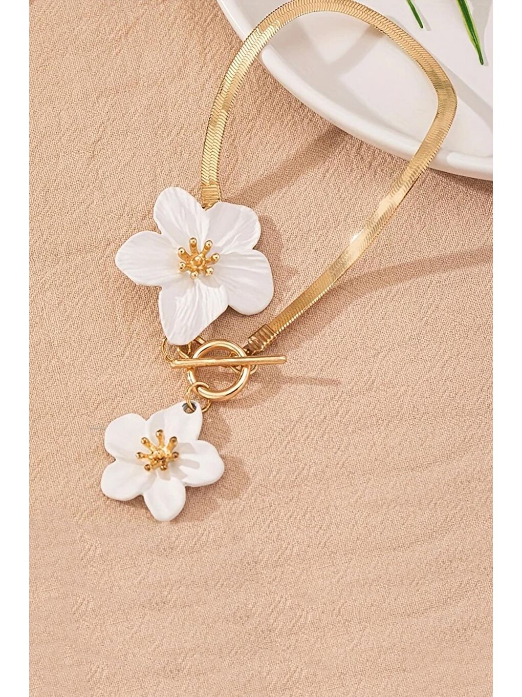 Sarı Beyaz Çiçekli İtalyan Halhal-1