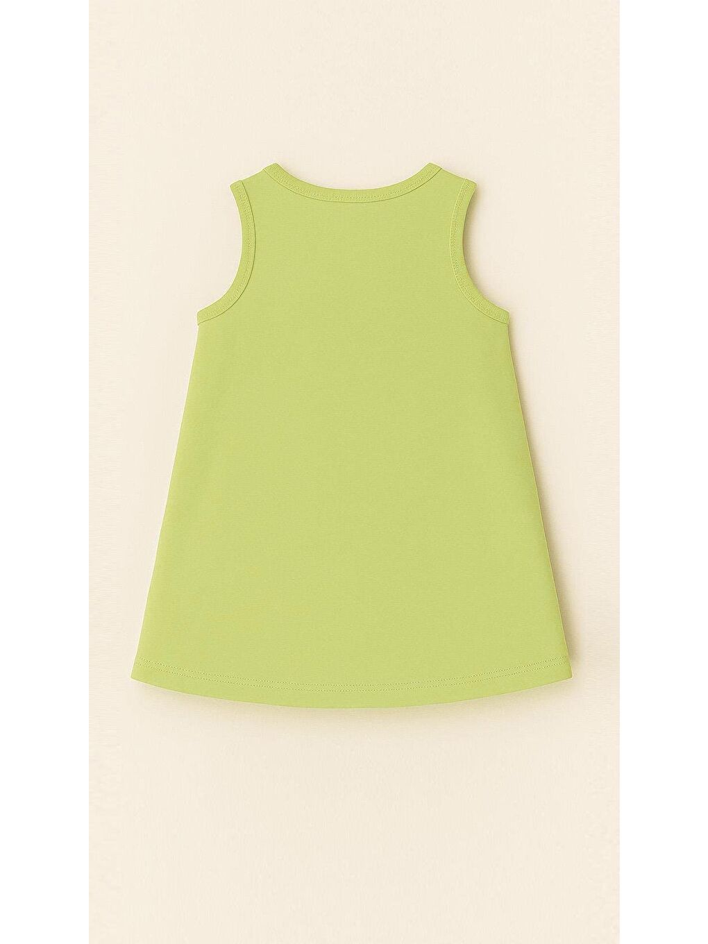 Kız Çocuk %100 Pamuklu Baskılı Elbise - Açık Yeşil (3-4 Yaş - 8-9 Yaş)-2