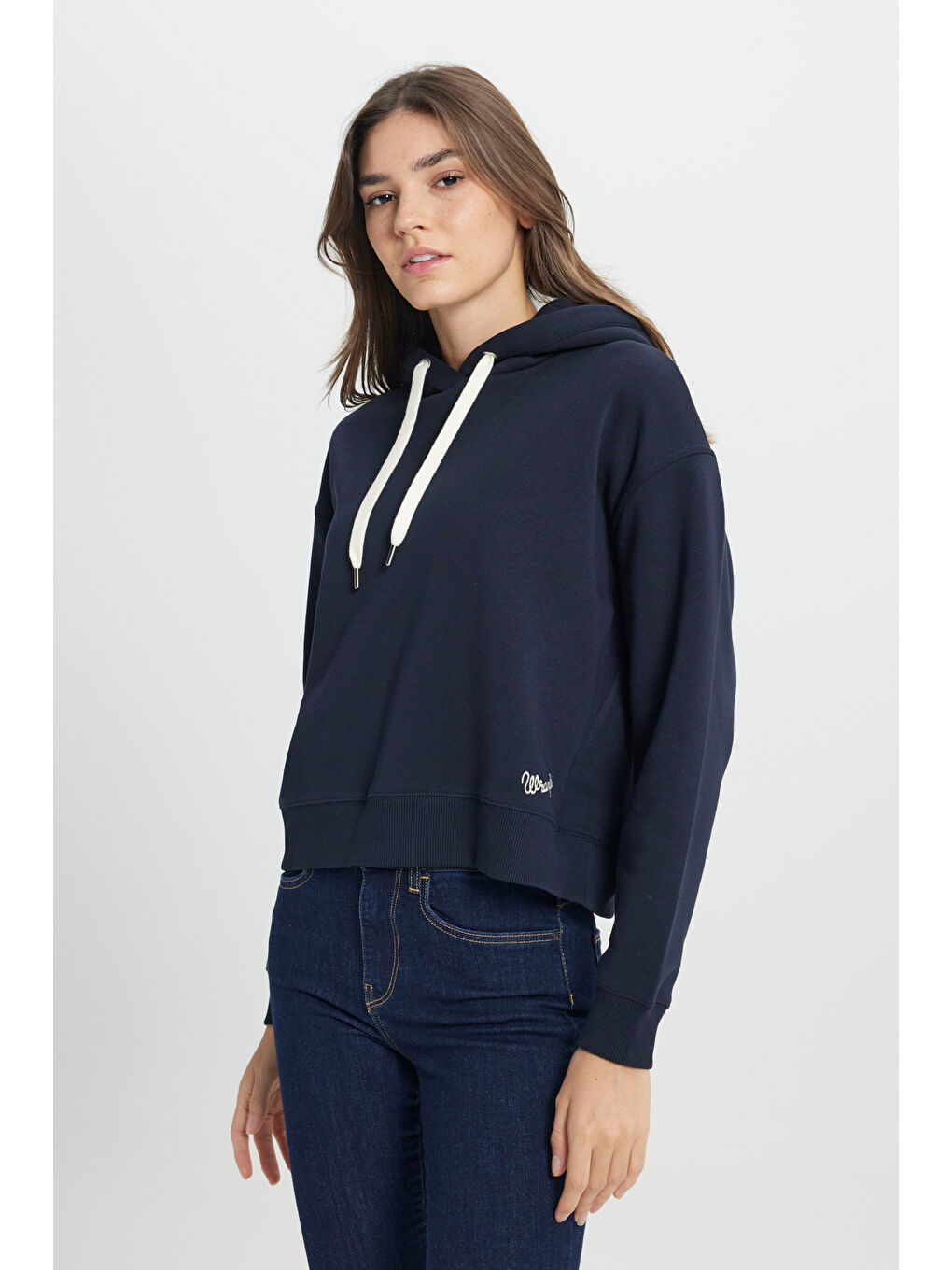 Regular Fit Normal Kesim Kapüşonlu İçi Polarlı  Lacivert Sweatshirt-1