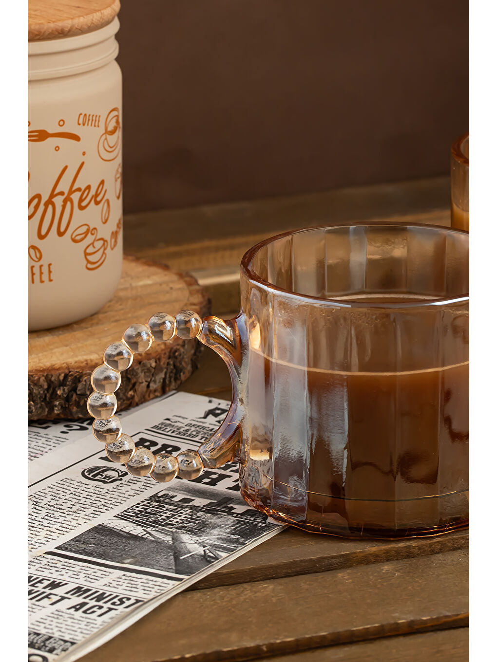 Kahverengi 15863 Ringo Line 2'li Kupa 325 Ml Amber