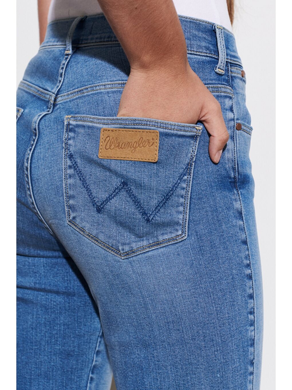 Yeşil Straight Fit Yüksek Bel Düz Paça Esnek Jean Jean Pantolon-4