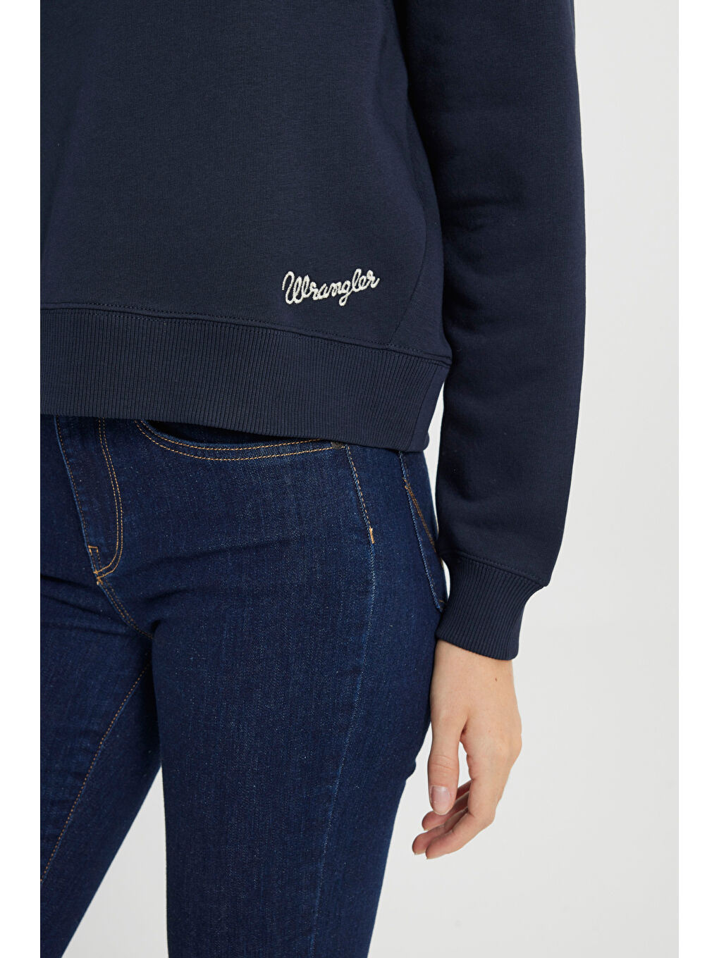 Regular Fit Normal Kesim Kapüşonlu İçi Polarlı  Lacivert Sweatshirt-5