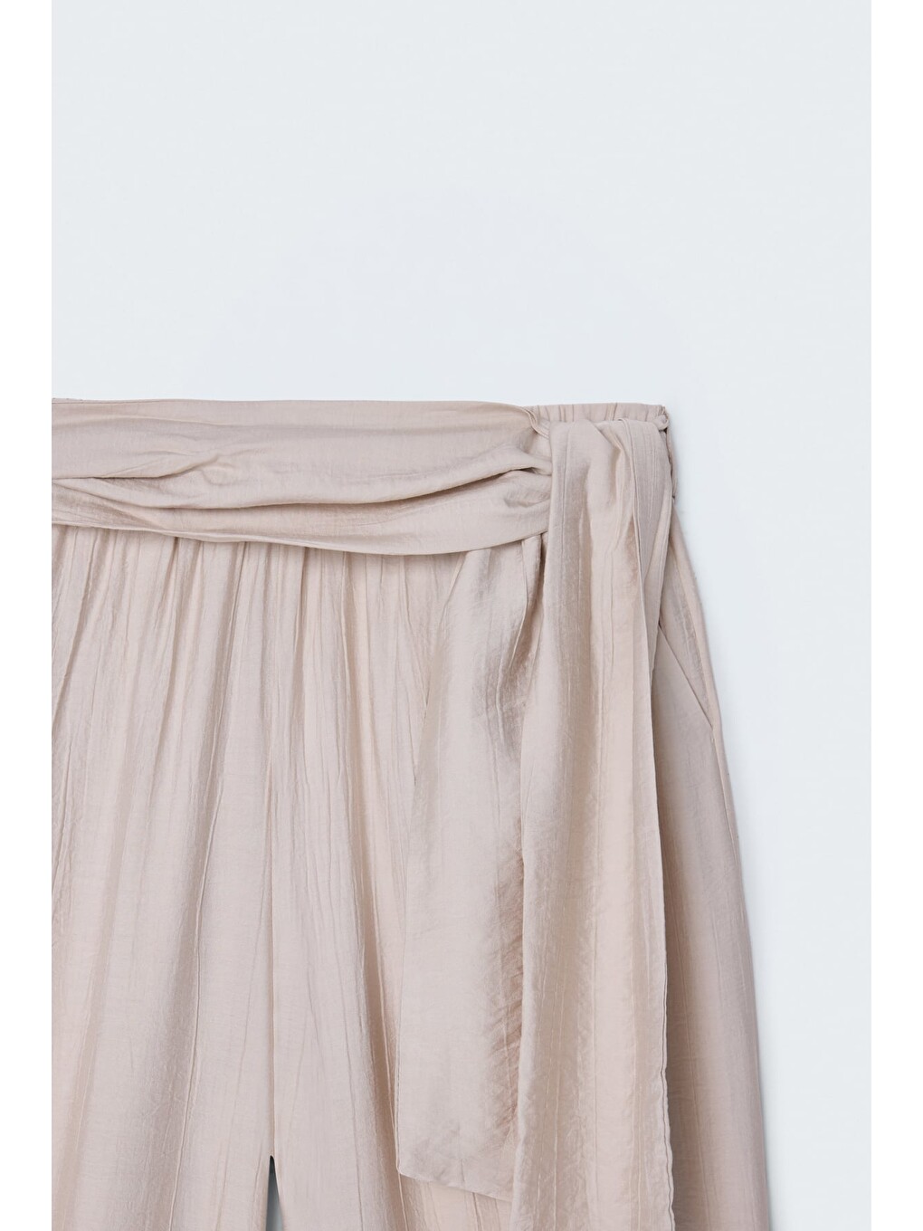 Bej Kuşaklı Pantolon - Taş-3