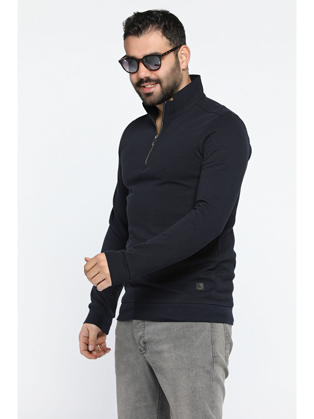 Mishar İtalia Lacivert Yarım Fermuarlı Erkek Sweatshirt - 1