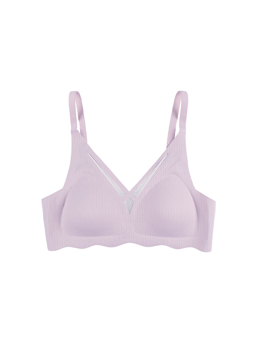 Pembe Balensiz Lazer Dikişsiz  Dilim Detaylı Dekolteli Sütyen